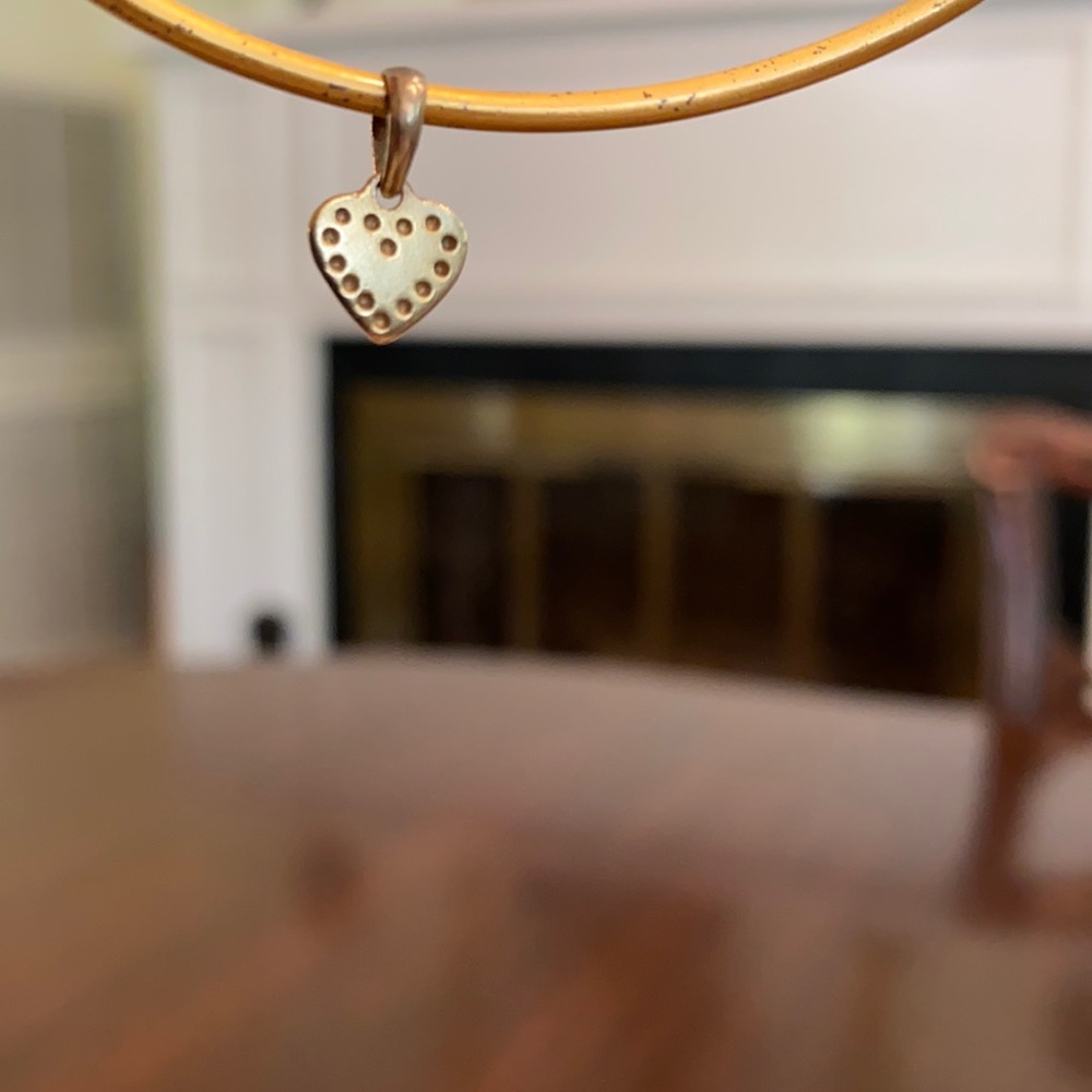 Stella&Dot Gold Retired Sample Vintage Small Heart Charm .925 Stamp for Bracelet